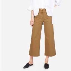 Original Everlane Wide Leg Cropped Pants Ochre